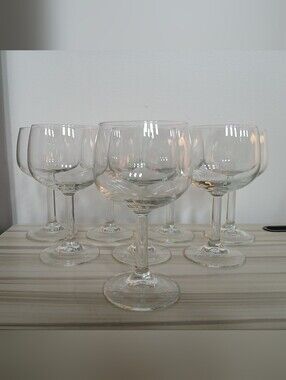 Vintage Luminarc French Crystal Balloon Red Wine Glasses Set of 8